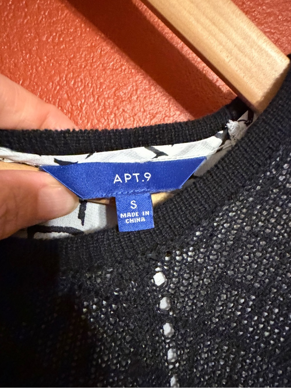 Apt. 9 Black Layered Open-Knit Crewneck Sweater - Picture 2 of 9